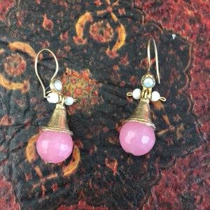 Vintage gold and pink tourmaline and pearls